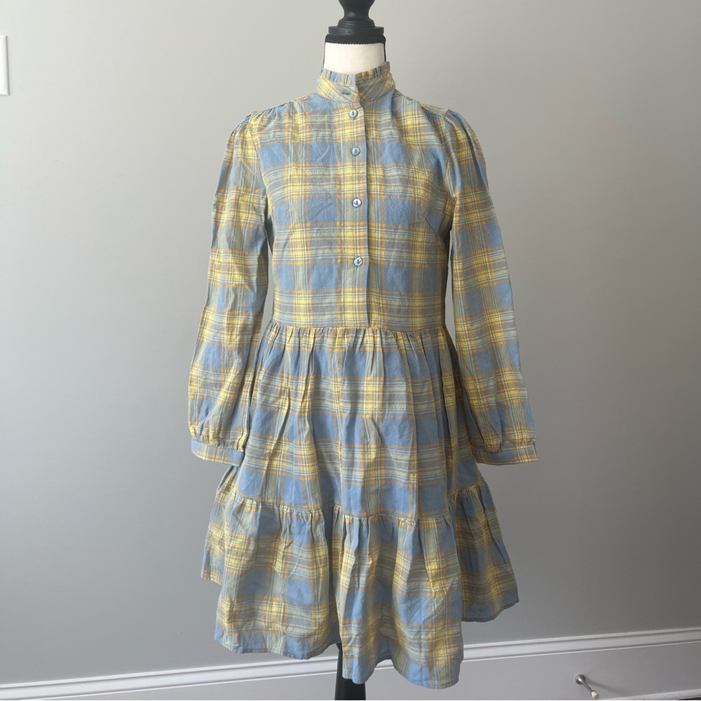 Maison Me (XS) plaid prairie dress
